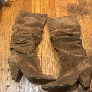 Saks Fifth Avenue Brown Suede Heeled Boots